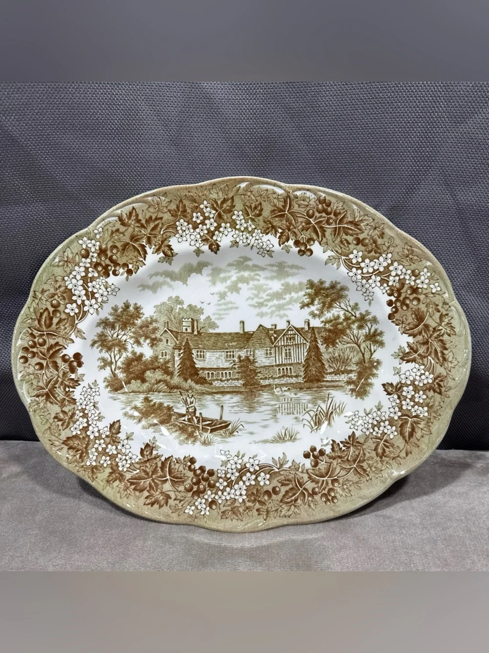 Vintage J&G Meakin 12” Serving Platter - Rustic Country Design